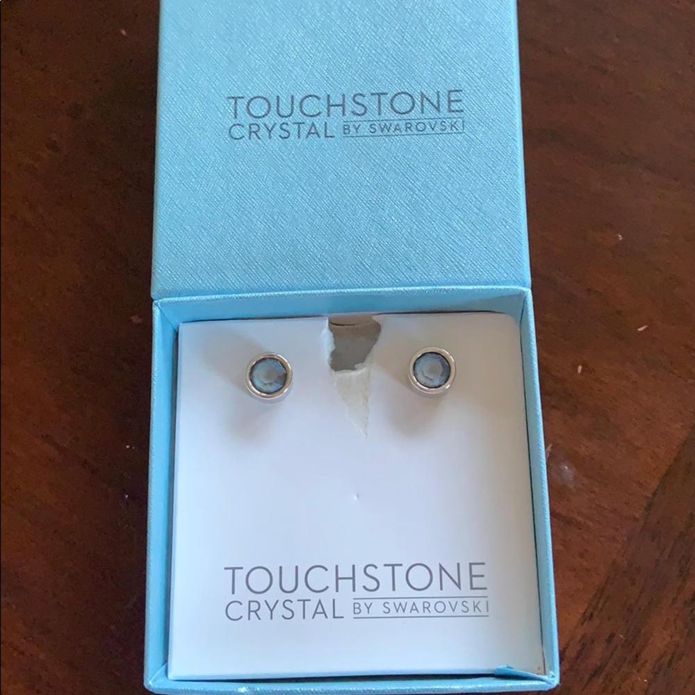 Touchstone Crystal Dark Gray Ice Earrings